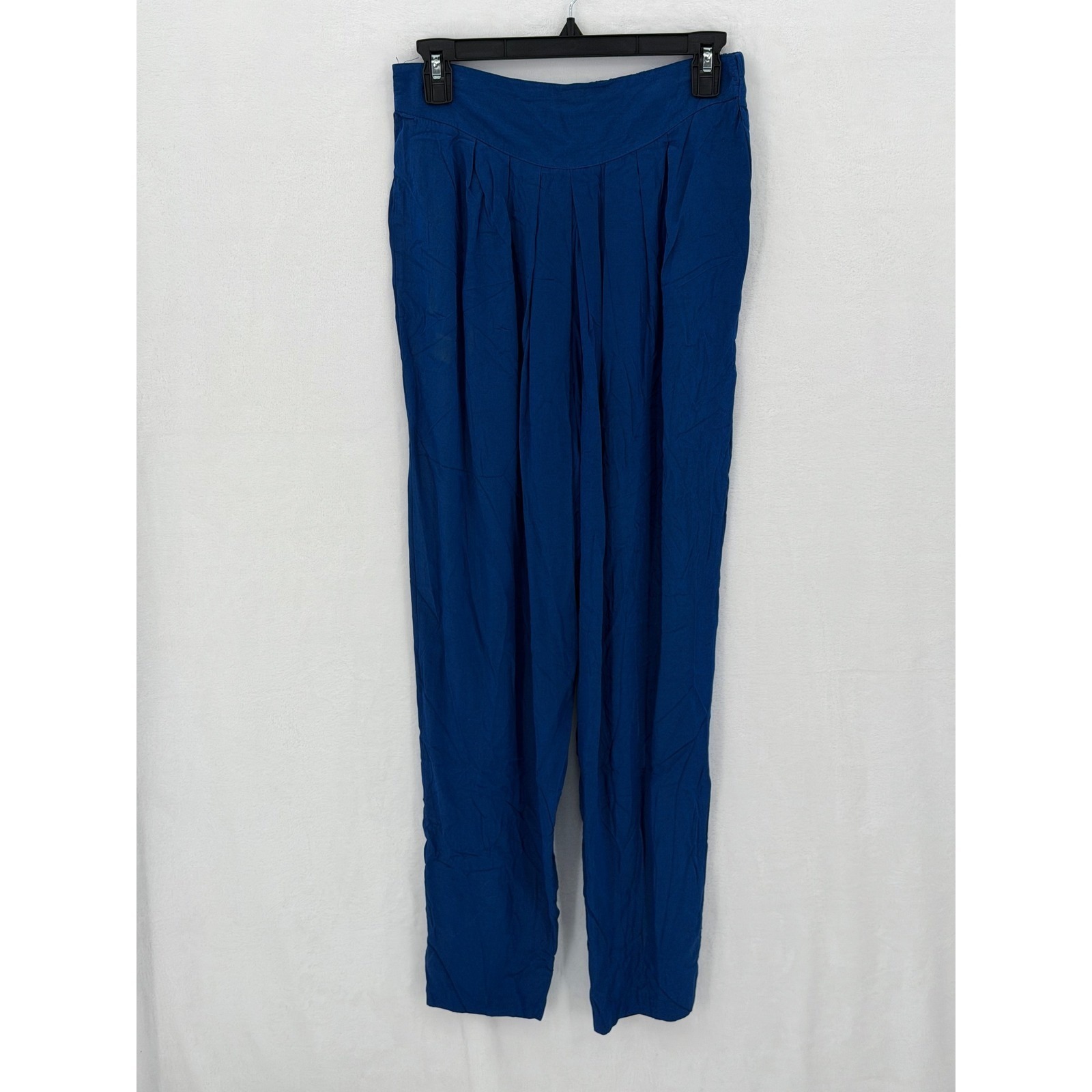 Vintage Leger Pants Womens 9 10 Blue Pleated High Rise Tapered Leg Lightweight